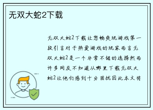 无双大蛇2下载